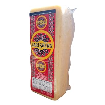 Jarlsberg Cheese Loaf - Buttery Rich Texture, Mild and Slightly Sweet Flavor, 12 lb Loaf, Made in Ohio from Pasteurized Cows Milk, Ideal for Cooking, Snacking, and Sandwiches