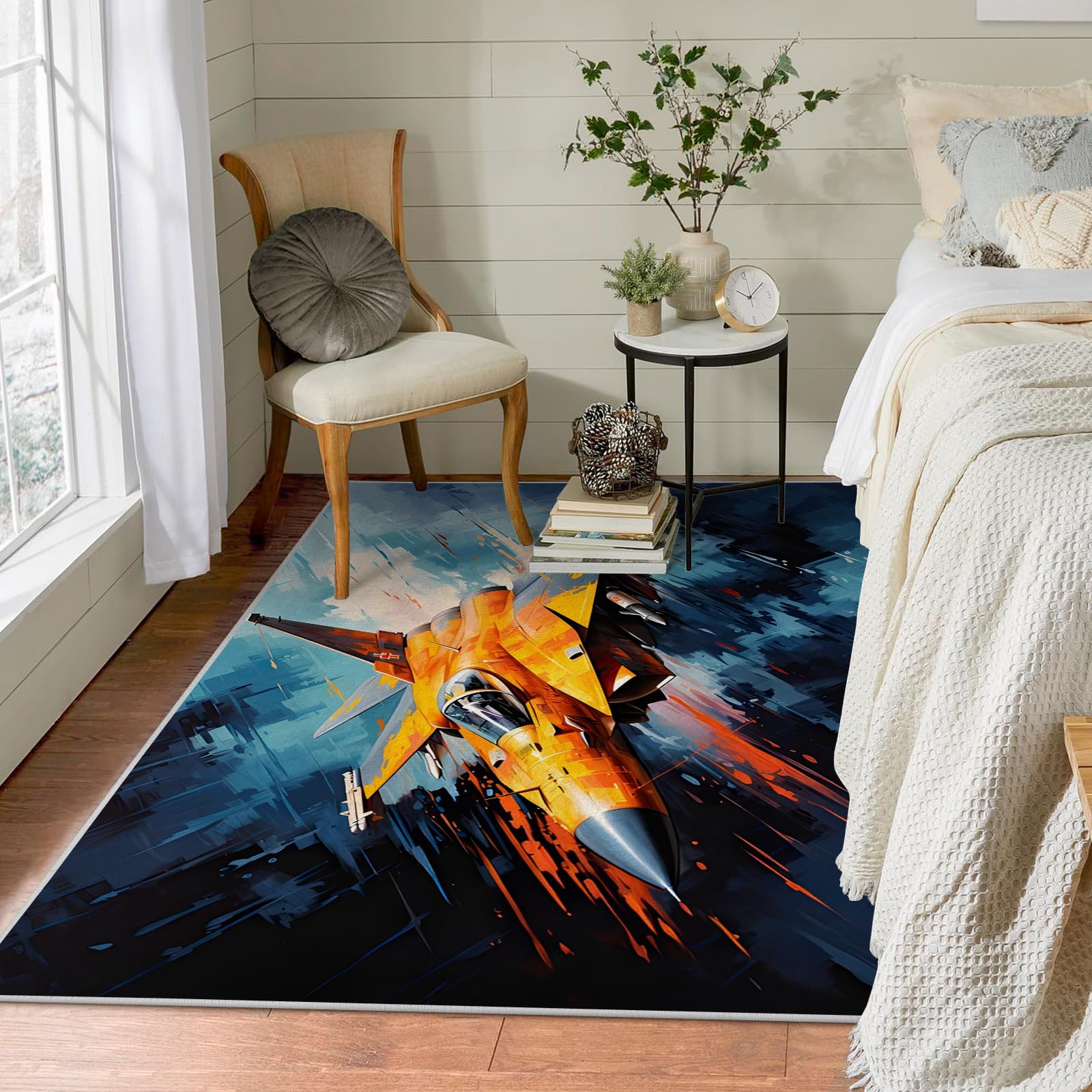 Großer waschbarer Kurzflor-Teppich 250x300, Streifen Teppich Kinderzimmer, modern Dünn Saugfähig Vielseitig für Wohnzimmer Schlafzimmer Oder Als Bettvorlege T-217