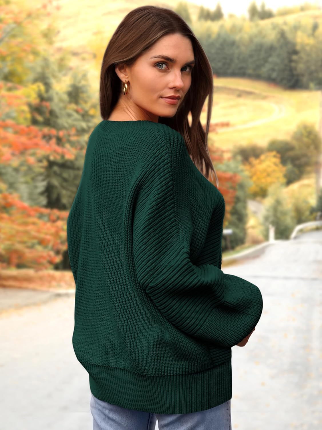 PRETTYGARDEN Womens Sweaters Fall 2025 Lantern Long Sleeve Oversized Sweater Casual Crewneck Chunky Knit Ribbed Pullover Tops - Image 3