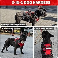 Vista 3 de Arnés a prueba de escapes, arnés antideslizante para perro, arnés reflectante con asa, transpirable, duradero, chaleco ajustable para perros