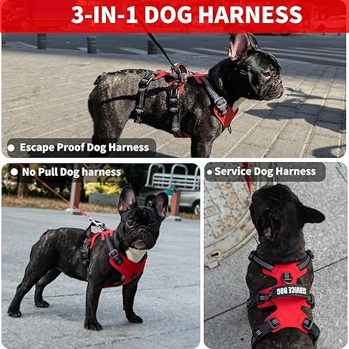 Miniatura 3 de Huntboo Arnés a prueba de escapes, arnés antideslizante para perro, arnés reflectante con asa, transpirable, duradero, chaleco ajustable para perros