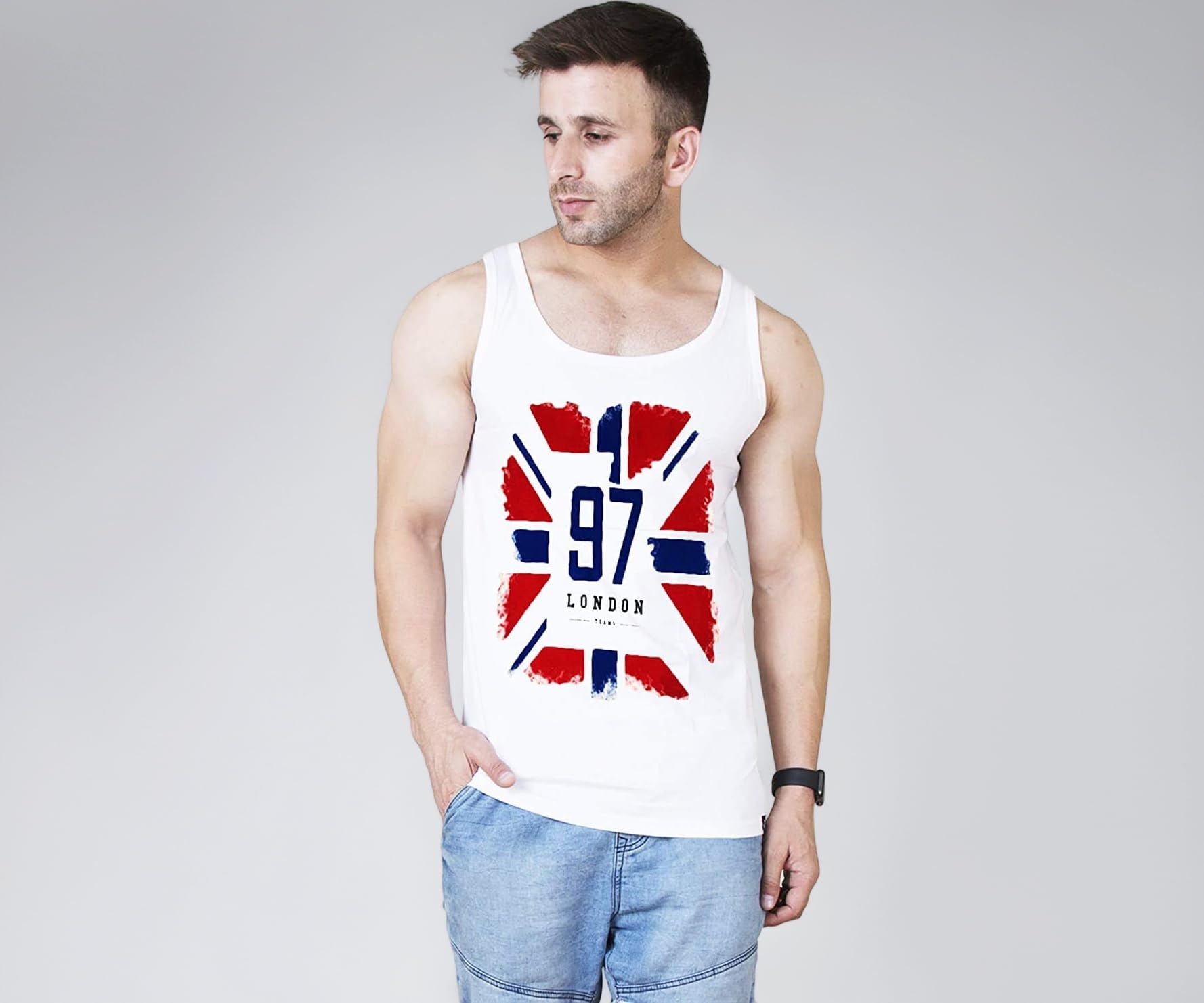 Men's Cotton Printed Regular Fit Vest