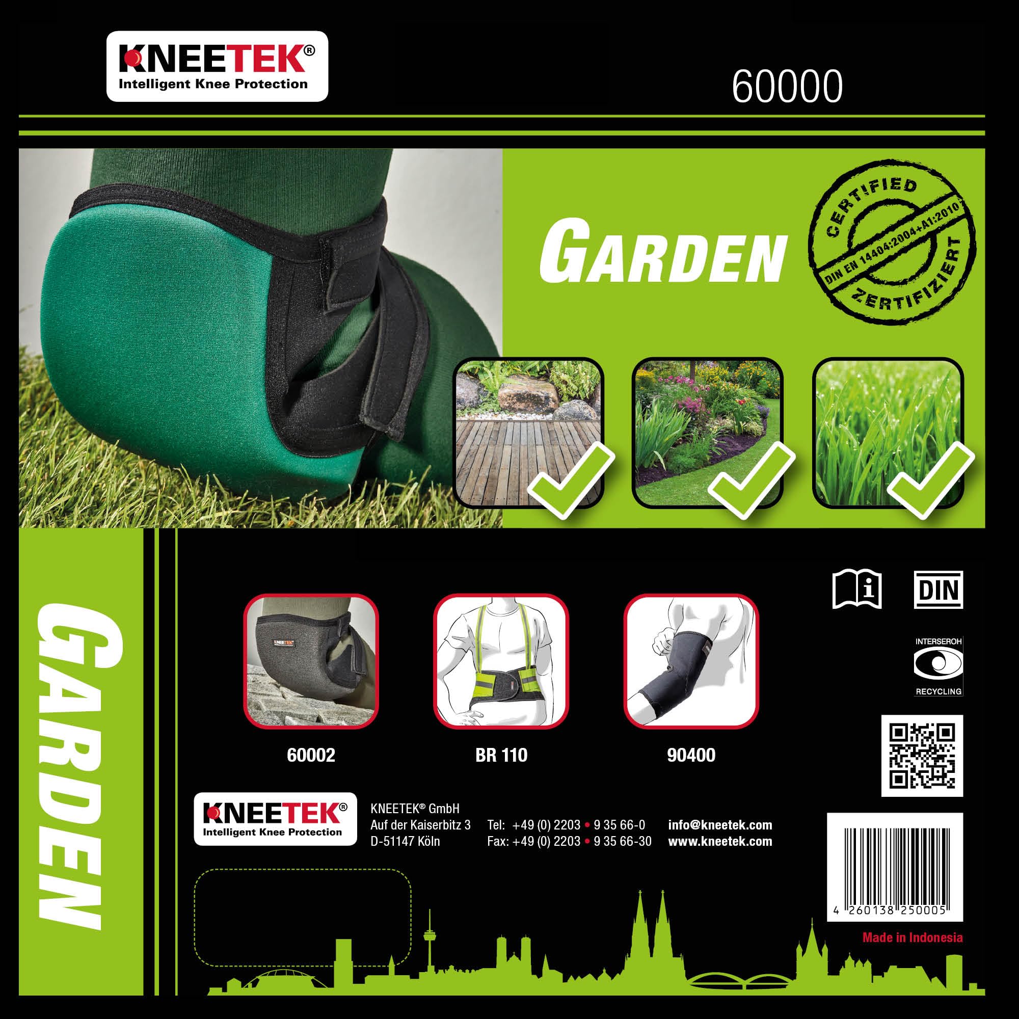 KNEETEK Rodilleras de jardín | Rodilleras para un alivio óptimo al trabajar de rodillas | Rodilleras adecuadas para trabajos de jardinería, hobby y tareas domésticas