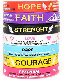 Sponsored Ad - Christian Motivational Rubber Bracelets - Inspirational Hidden Messages from God and Bible for Men and Wome...