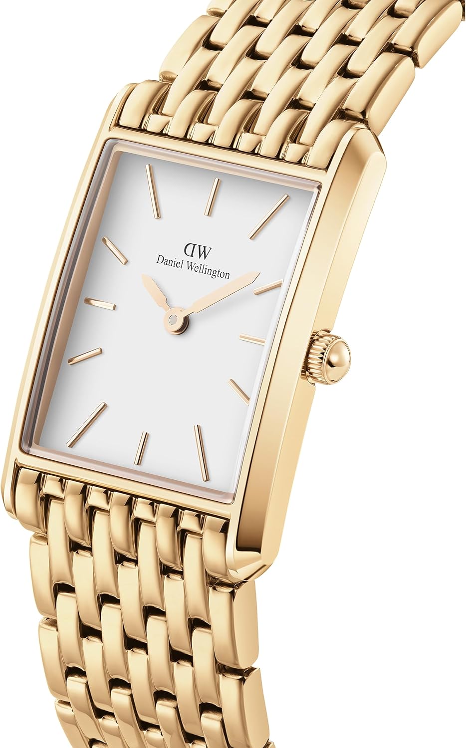 Daniel Wellington Bound 35x24mm Guilloché Silver - Men Watch Stainless Steel Leather Strap Watch