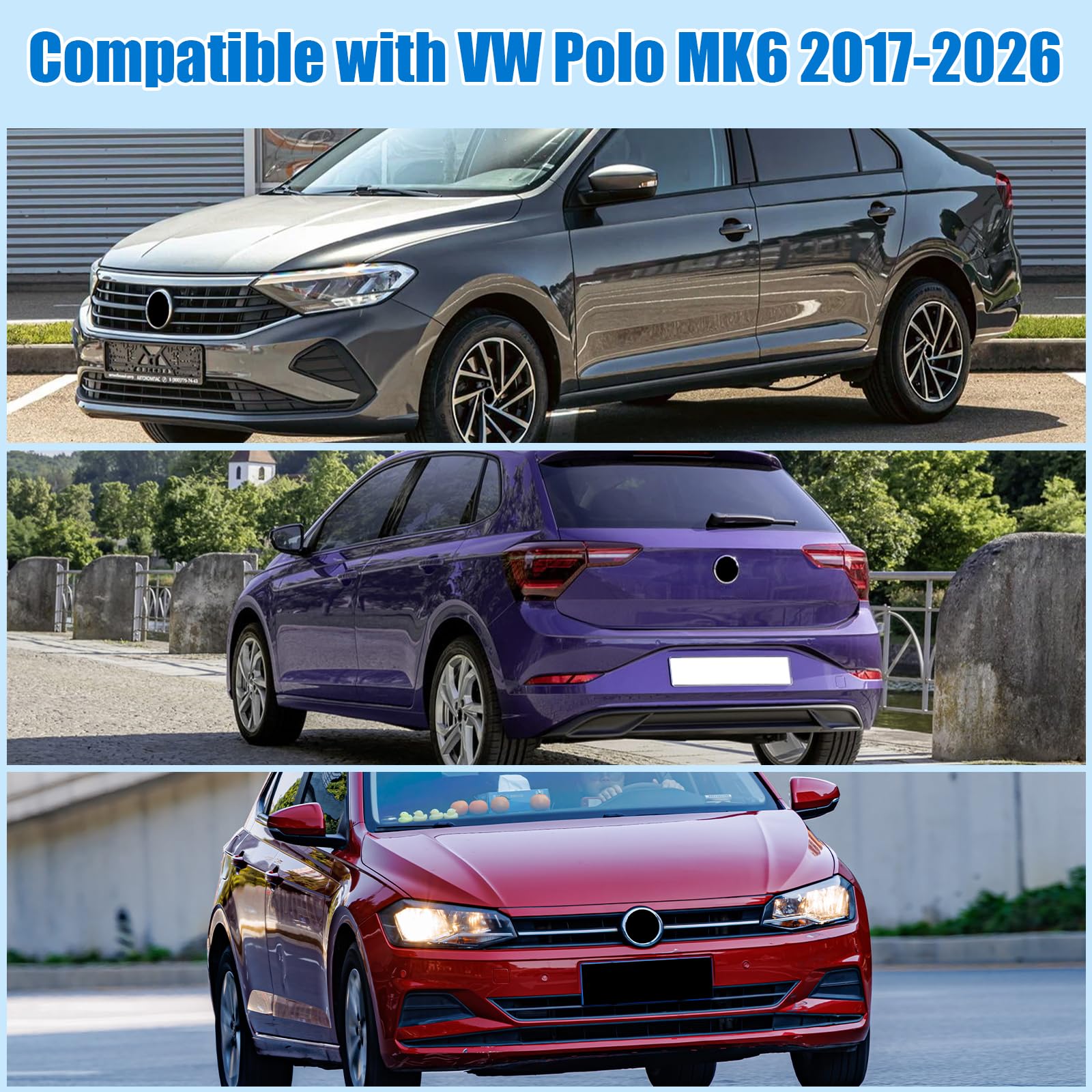 Pare-Soleil de Pare-Brise Arrière de Voiture Remplacement pour VW Polo MK6 2017-2026, Anti-UV Pliant Protecteur, Protection Anti-poussière Réfléchissante Parasol Pliable de la Vie privée