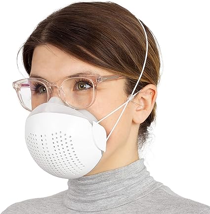 Masque Visage Réutilisable V²MG Smart Shield avec Filtres Remplaçables - Conçu pour Protéger - Léger Confortable Respirant sans Buée - 10 Filtres