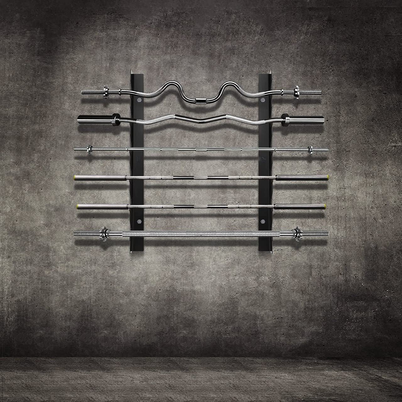 ALLYSON FITNESS Olympic Barbell Rack Bar Storage, Weight Bar Holder, Barbell Storage, Horizontal Barbell Wall Mount Bar Plate Storage Rack, Holds 6 Barbells (B09ZTSV8K9) Amazon Price History, Amazon Price Tracker
