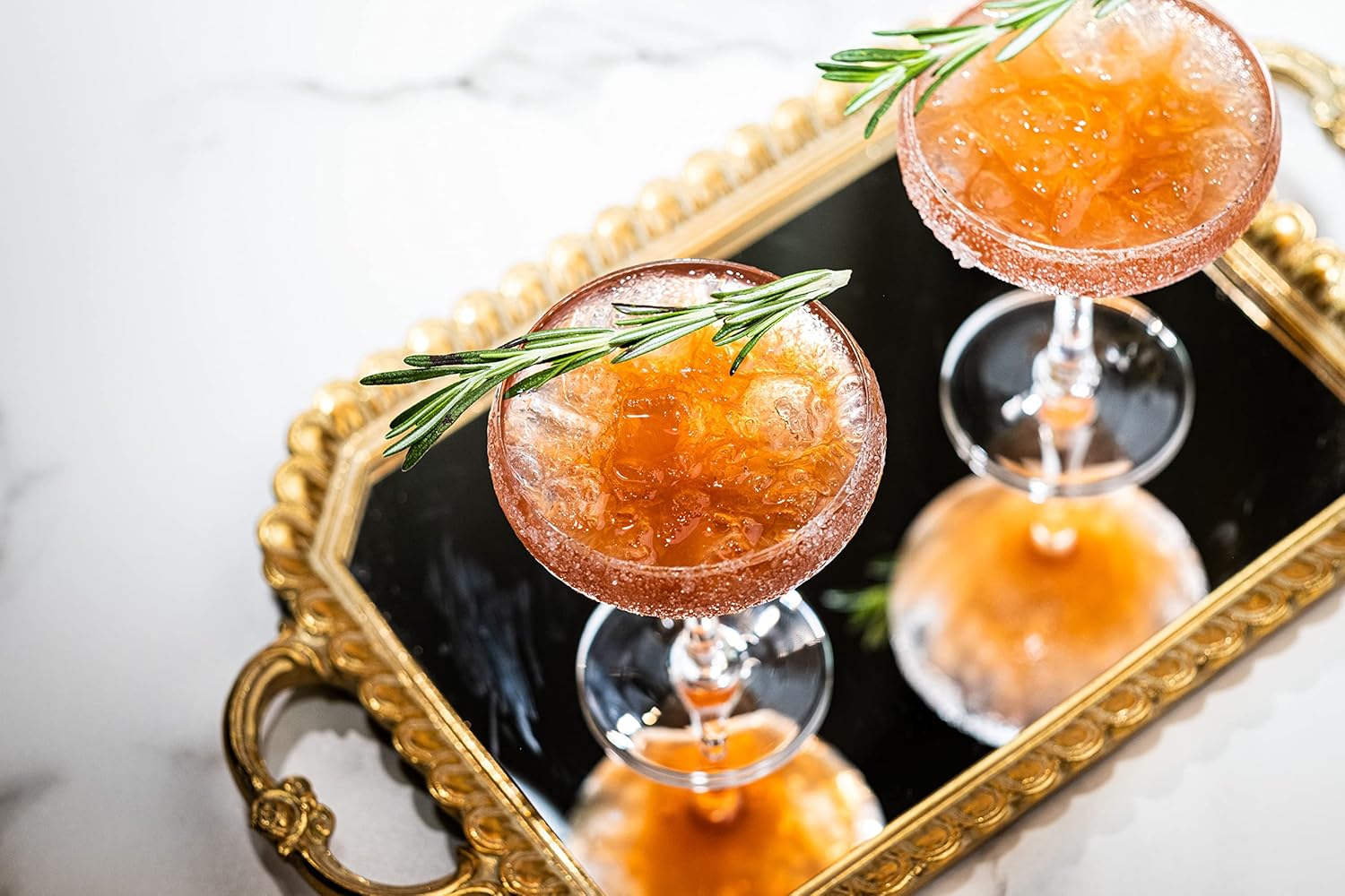 GLASSIQUE CADEAU French Small Vintage Champagne Coupe Glasses | Set of 4 | 6 oz Crystal Classic Cocktail Glassware - Martini, Sidecar, Daiquiri | Retro Saucers for Bar Drinks - Image 9