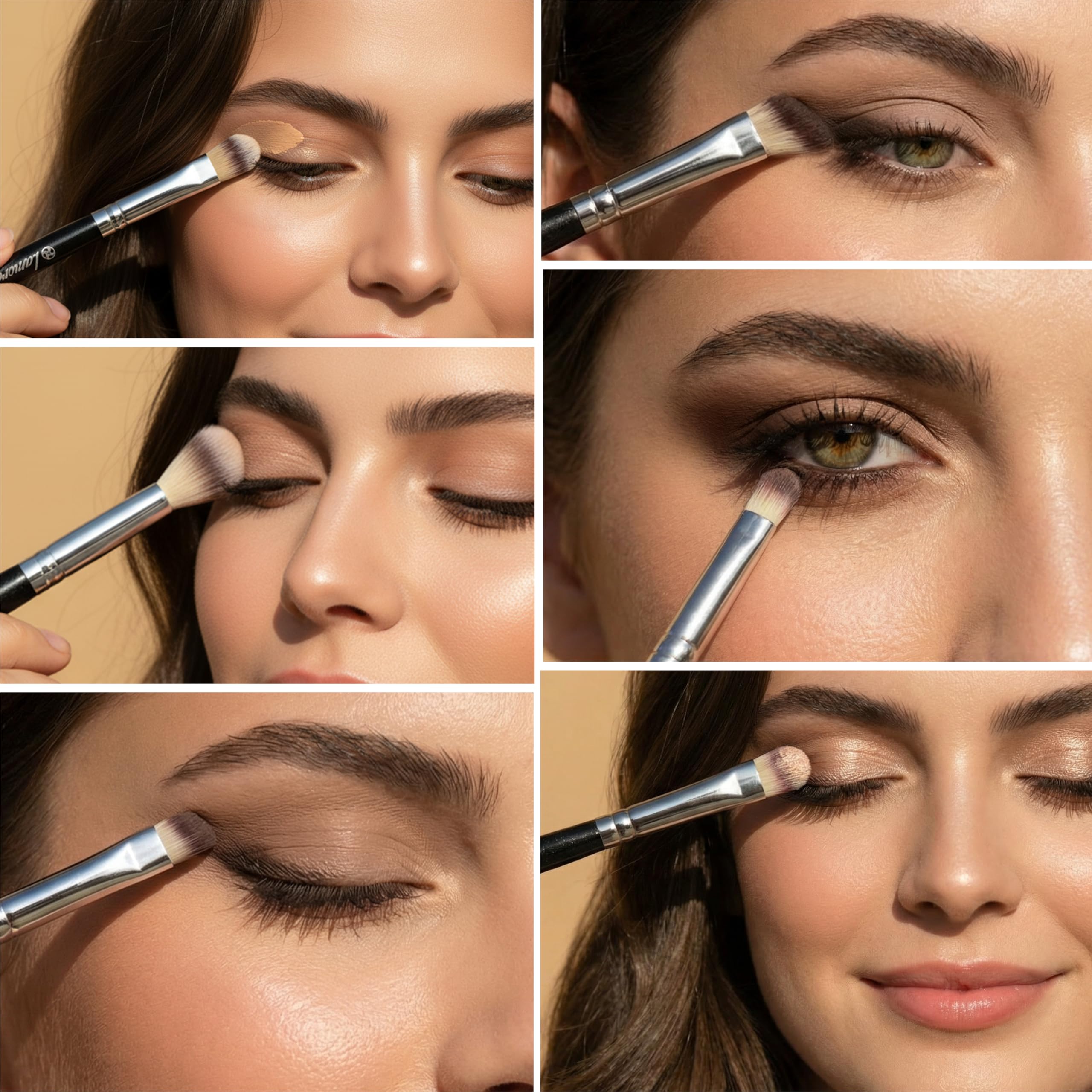 Pennelli per Trucco Occhi Professionali - Make Up Kit di Pennelli per Ombretti, Eyeliner, Sfumato - La Miglior Scelta di Pennelli Essenziali di 7 Pezzi - Matita, Ombretto, Conico, per Definire