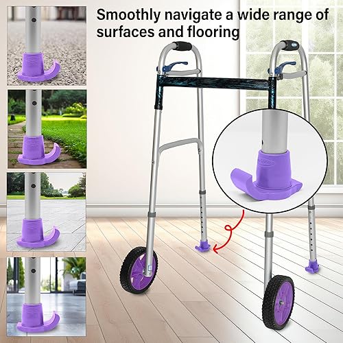 Miniatura 2 de Top Glides DuraSki - Esquís Walker Glide extra duraderos para tubos de 1 18 pulgadas (morado)