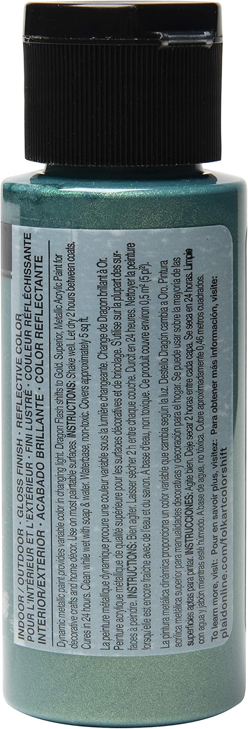 2 Pack) FolkArt Color Shift Acrylic Craft Paint, Gloss Finish, Plum, 2 Fl Oz