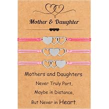 EOBOH Mothers Day Gift Bracelets, Mothers Day Bracelets Adjustable Hearts Mother Daughter with Card, Love Mothers Day Gifts for Grandma Daughter Accessories