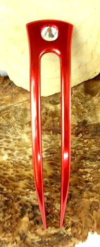 Miniatura 6 de Horquillas de aluminio anodizado curvadas de dos puntas de 6 pulgadas para el cabello, irrompible, impermeable, horquilla de púa, estilo hawaiano