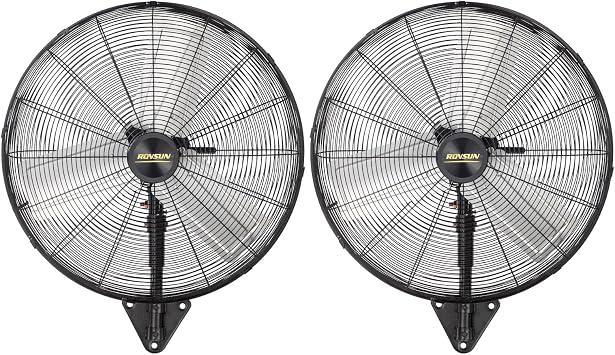 ROVSUN 20" Wall Mounted Fan, High Velocity Industrial Wall Fan, Max 4710 CFM with Wide Angle Oscillating, Suit for Commercial, Residential, Garage, Shop, Greenhouse, Gym, 2-Pack