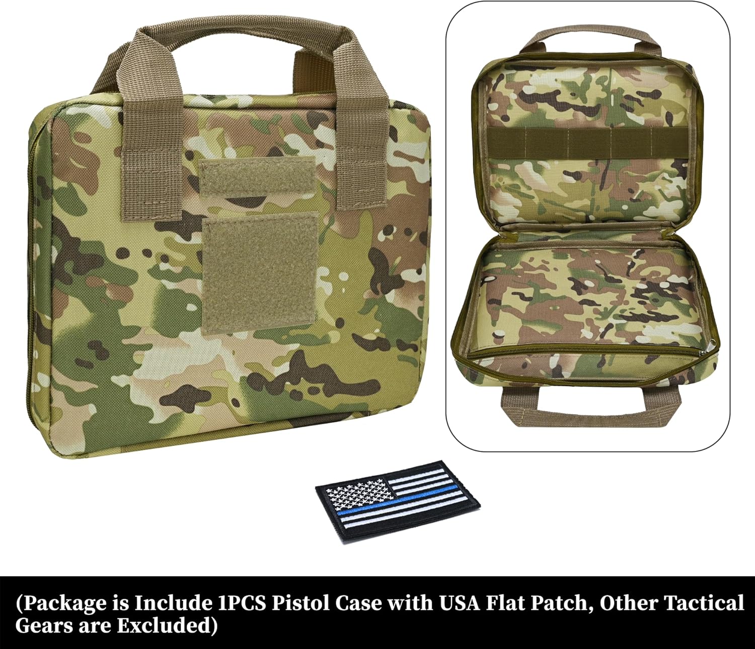 Tactical Soft Pistol Case, Hand Gun Case with Elastic Loops, Dual Padded Pistol Bags for Gun Carrying Storage Bag