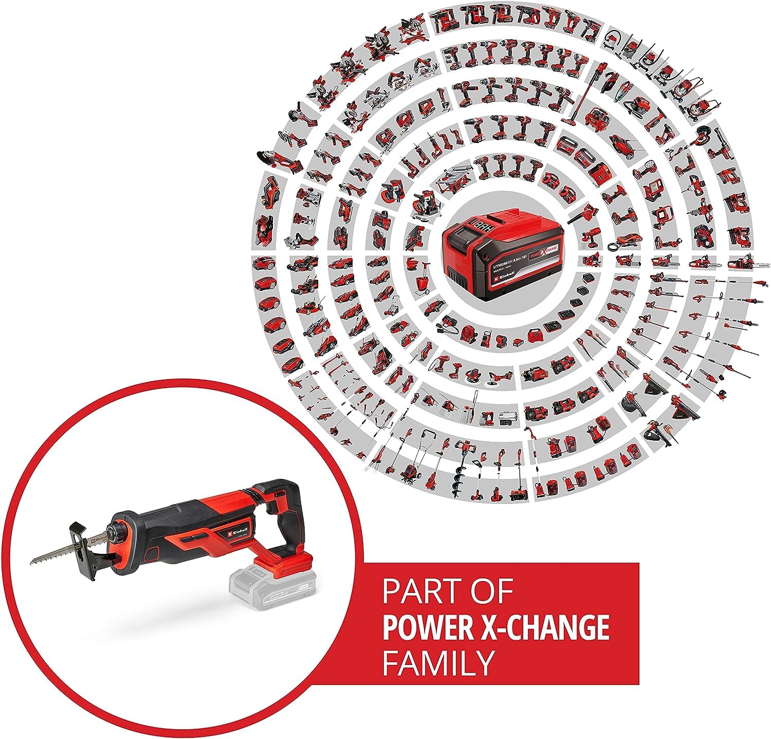 Einhell Sierra universal con batería TE-AP 18/26 Li-Solo Power X-Change (18V, 26 mm altura de carrera, 18 cm profundidad de corte en madera, incl. hoja de sierra, alcance sin batería ni cargador)