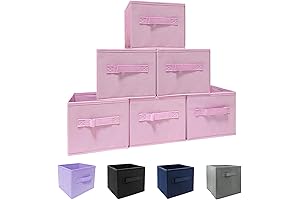 9x9 Small Cube Storage Bin. Foldable Fabric Organizer with Lid