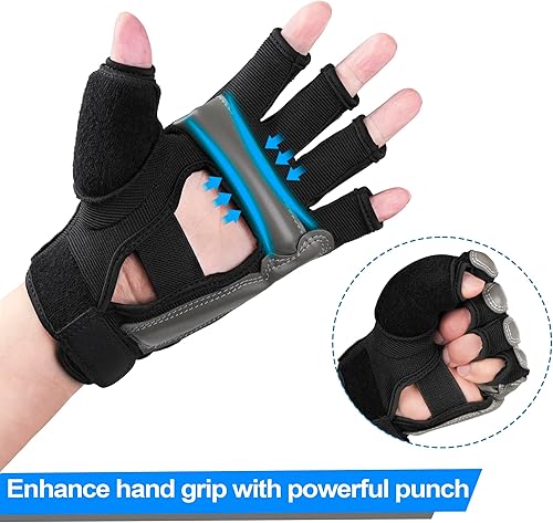 Miniatura 8 de Xinluying Saco de boxeo Taekwondo Karate Guantes para Sparring artes marciales Boxeo Entrenamiento sin dedos Mujeres Niños