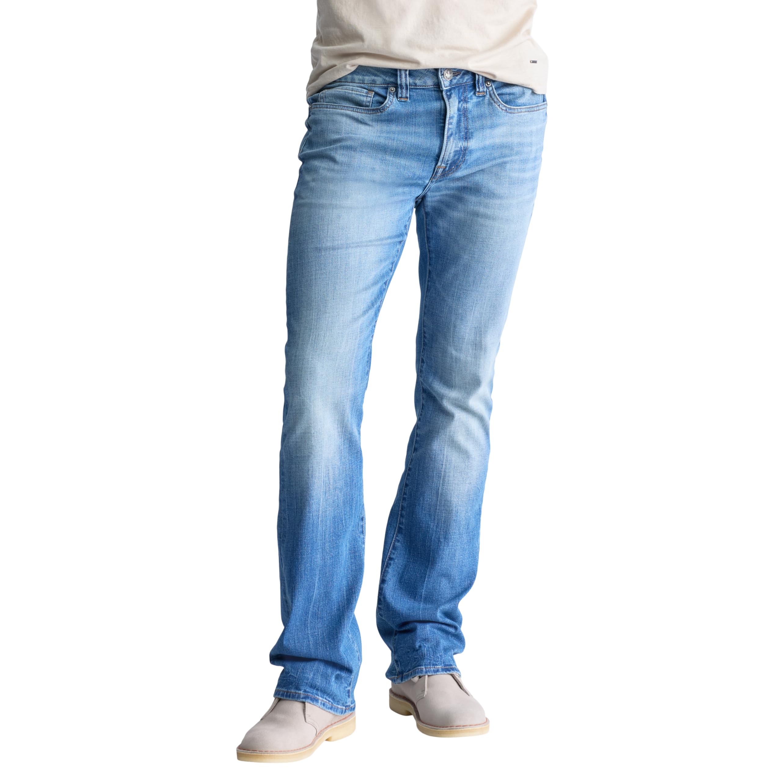 Men's Slim Boot King Jeans, Veined and Sanded