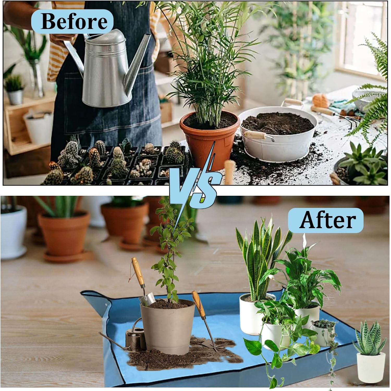 59" x 39" Extra Large Repotting Mat, Thickened Foldable Gardening Mat