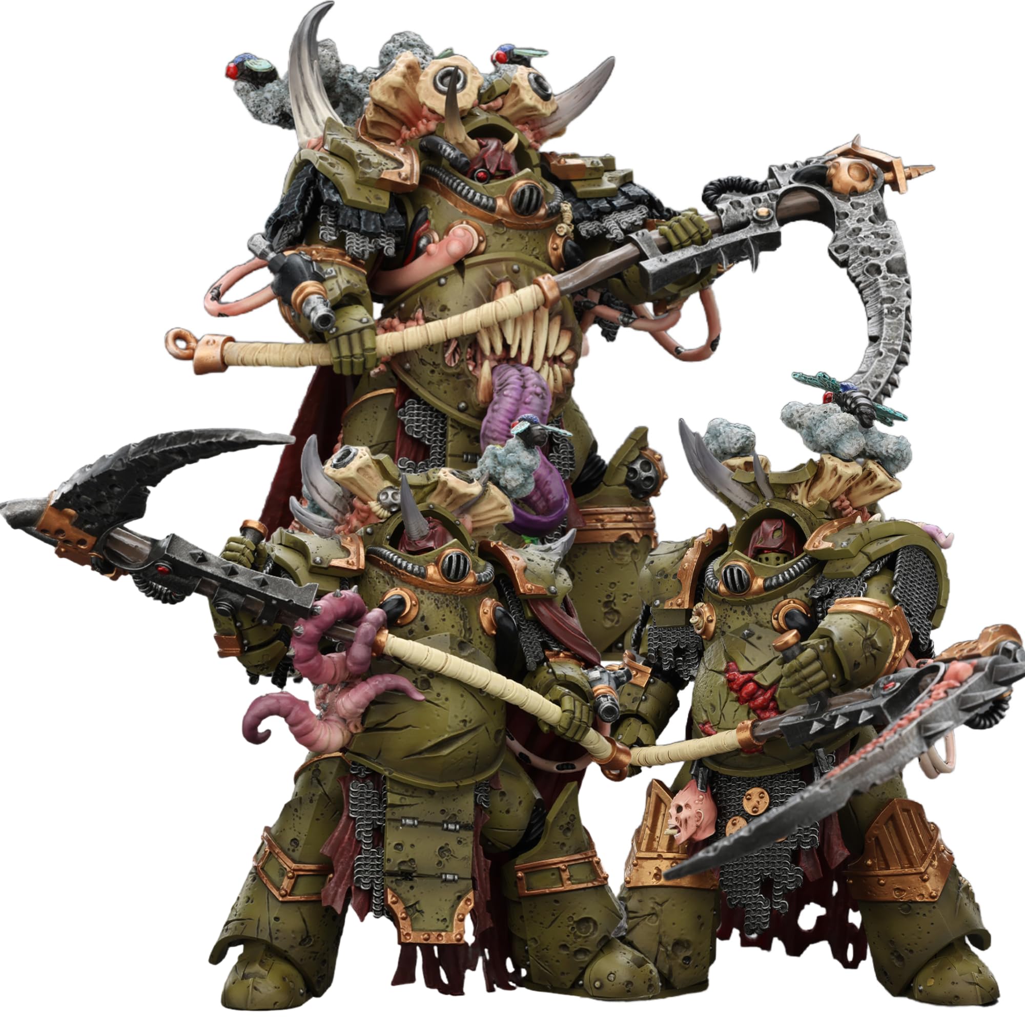 JOYTOY Death Guard Warhammer 40k 1/18 Action Figure Death Guard Deathshroud Terminator Set of 3 Figures Collectible Gifts,Toys for Kids 15+ and Adults 5.51-inch