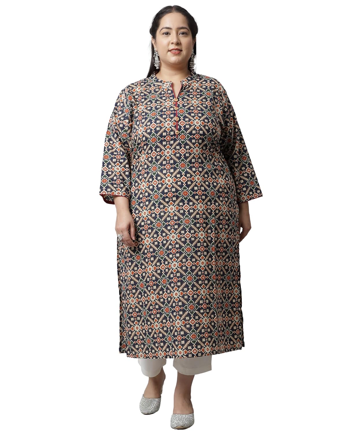 Rajnandini Women's Cambric Cotton Regular Fit Pure Jaipuri Printed Plus Size Kurti (JOPLJPR44X) - Review, Price and Buying Guide