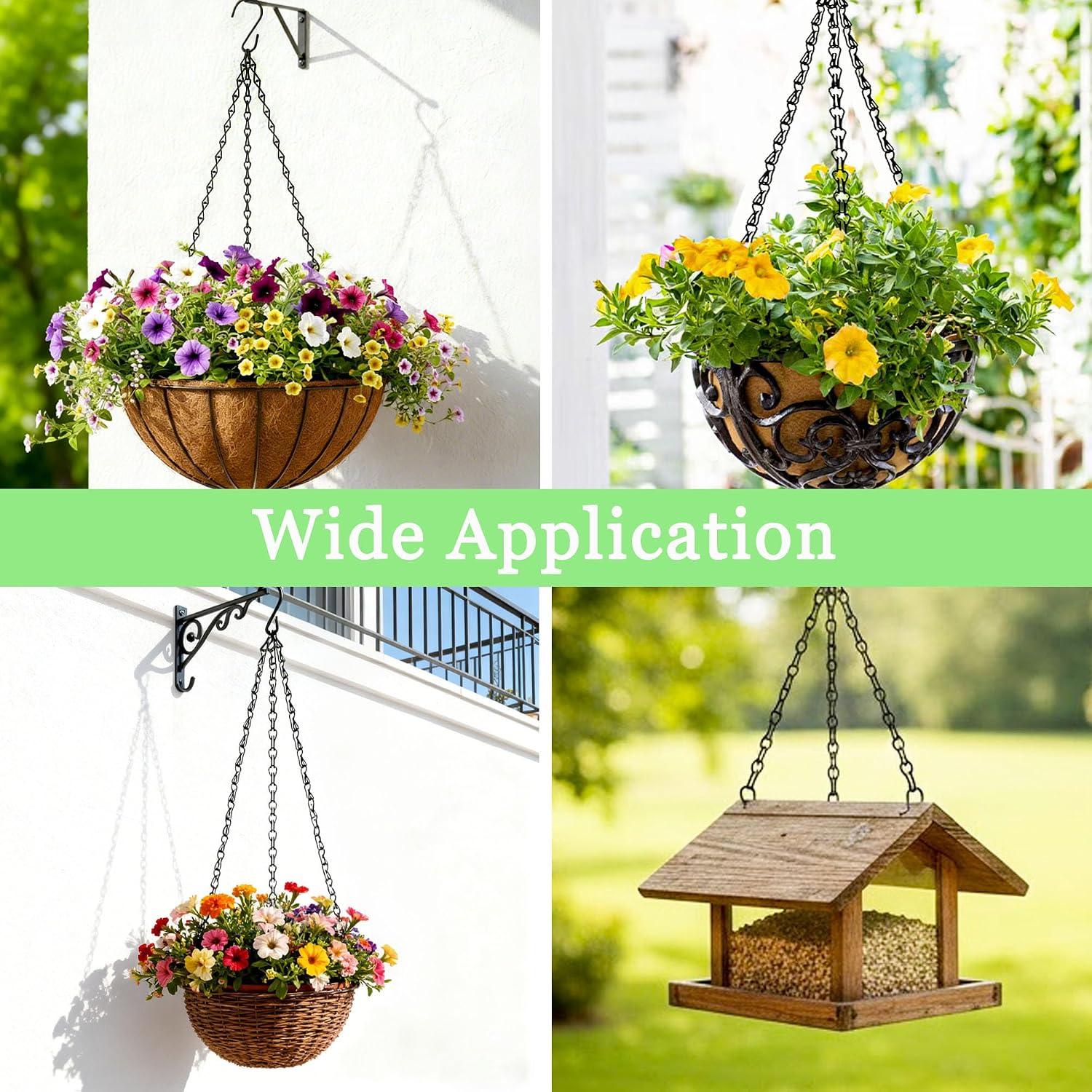 6pcs13.7inch Hanging Basket Planter Hanging Chain，Replacement Plant Hangers for Bird Feeders,Planters Wind Chimes and Decorative