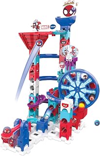 VTech Marble Rush - Spidey Super Spin Challenge SP300 E - Interactive Marble Run with Exciting Track Elements, Various Assembly Options and Guides - For Children Aged 4-12 Years