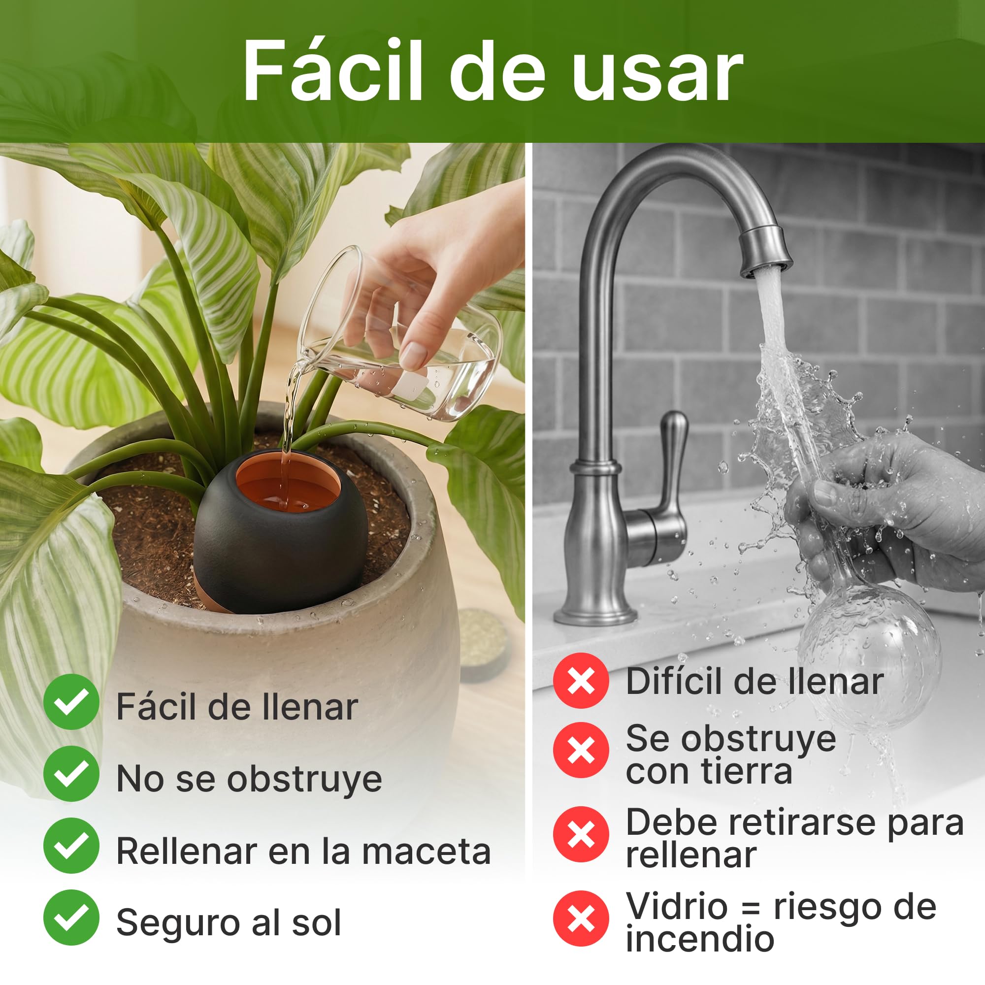 MINISMUS Autoriego Macetas Terracota, Autorriego Plantas Interior, Dispensador Agua, Regar Vacaciones, Cerámica Macetero, 950ml 4 Unidad