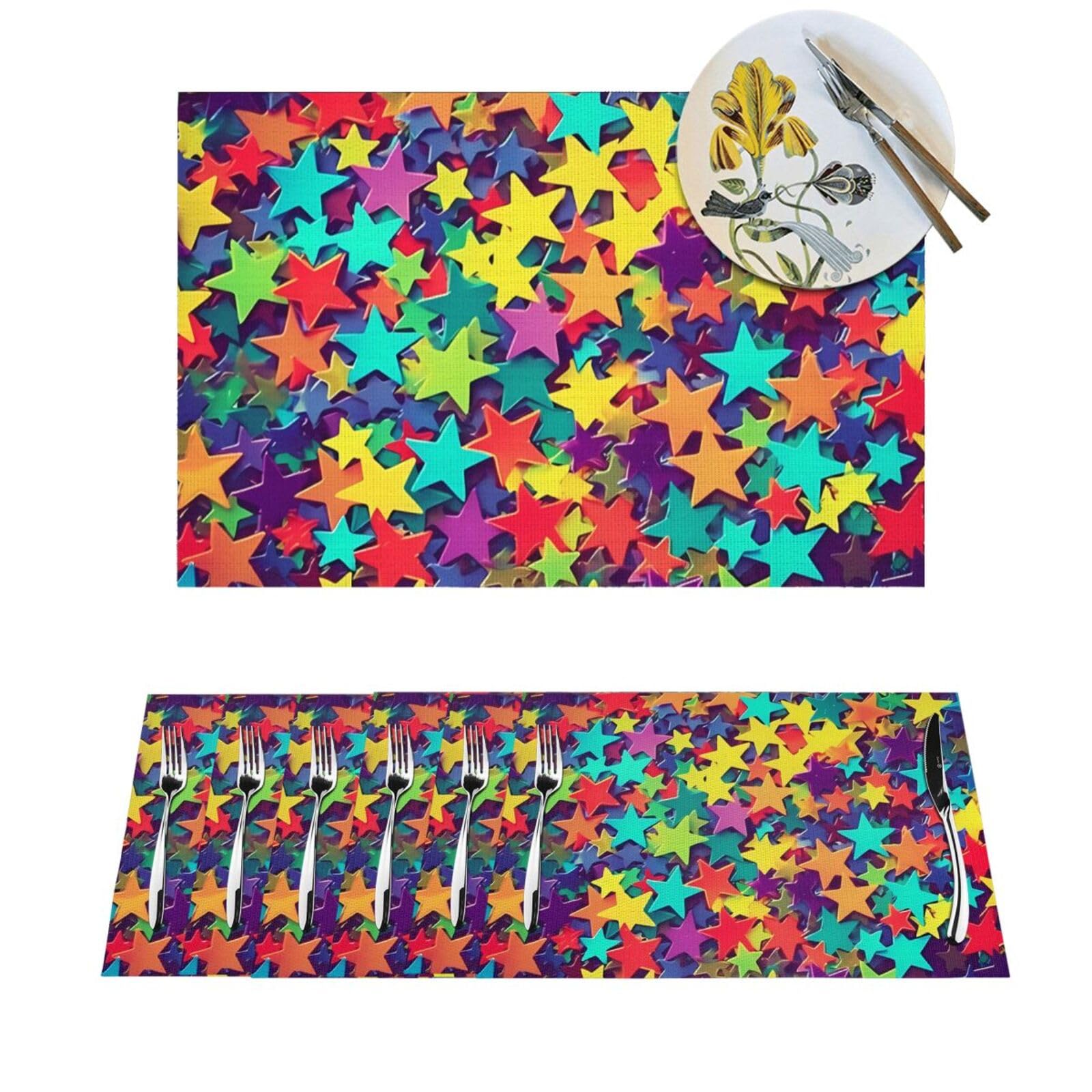 Set de table tissé en PVC lot de 4 antidérapants pour salle à manger