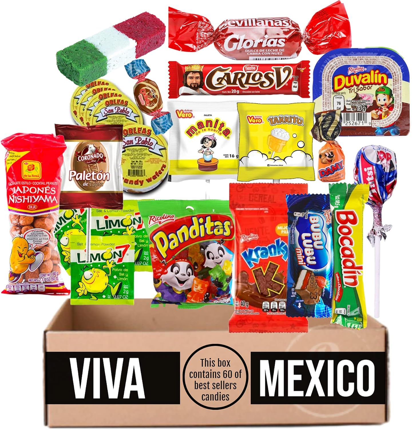 Mexican Candy Box SWEET Selection 60 Count Dulces Mexicanos Best