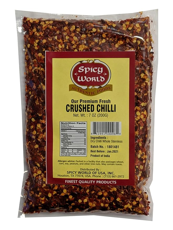 Crushed Red Pepper Flakes 7 Ounce Bag Chili Flakes by Spicy World Grocery