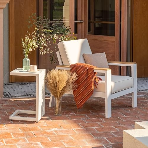 Miniatura 7 de Juego de 2 cojines de asiento para exteriores para muebles de patio, juego de 2 cojines gruesos resistentes a la intemperie, 23.6 pulgadas de ancho