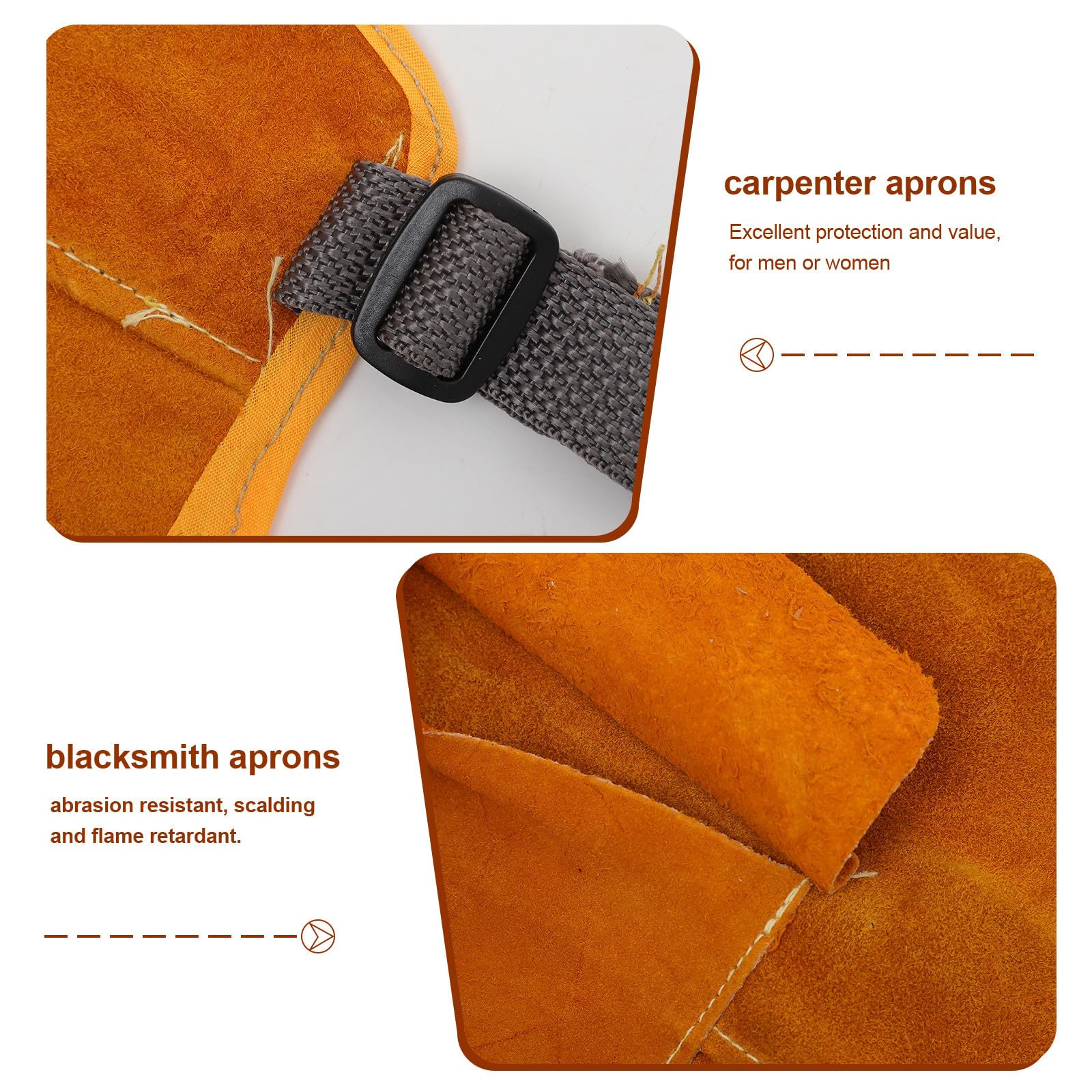 Yardenfun Delantal de Cuero para Soldar Resistente al Desgaste con Grandes Bolsillos y Tirantes Ajustables para Protección en Taller de Soldadura Color Aleatorio