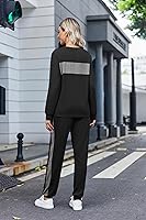 Vista 4 de HOTOUCH Conjunto de dos piezas para mujer, de manga larga, cuello redondo, sin botones y pantalones largos, sudadera de moda 2023