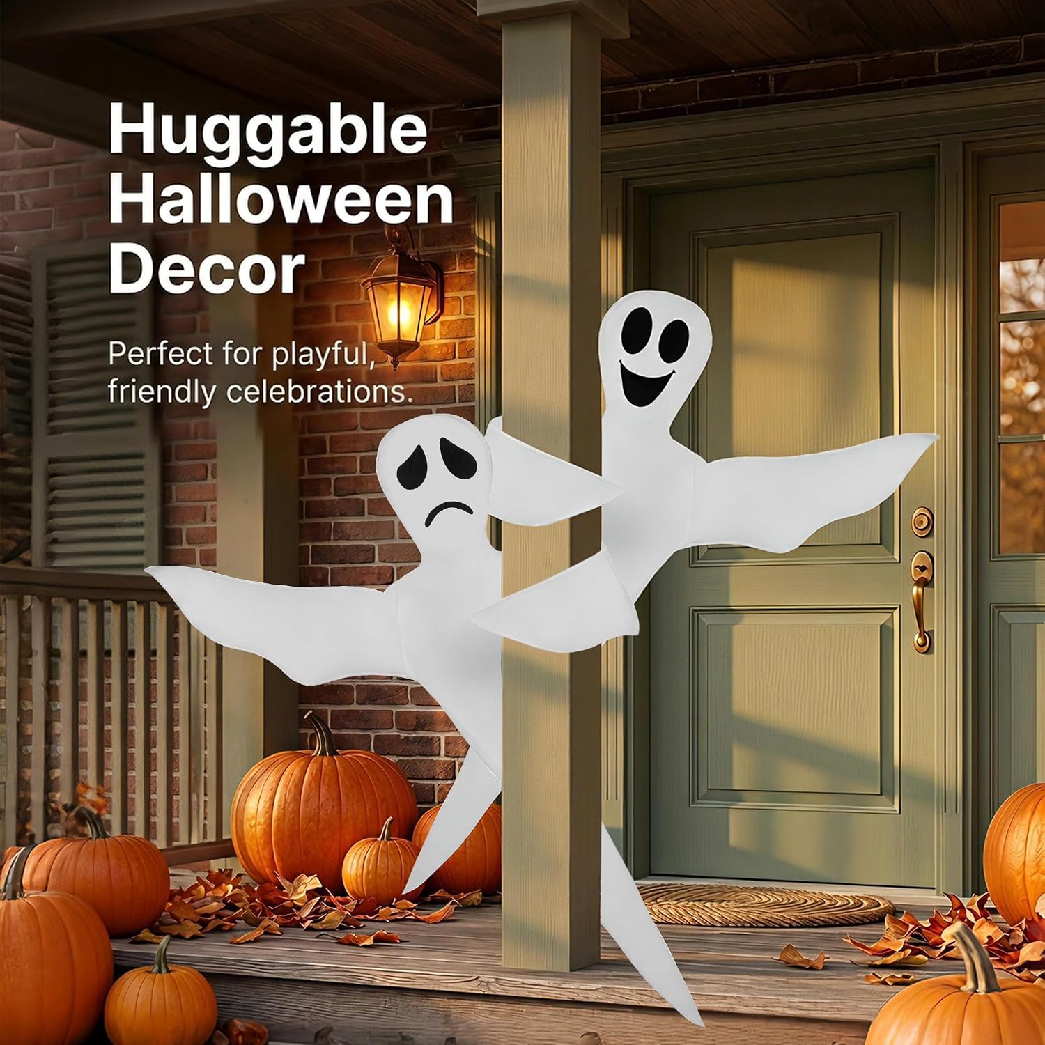 Kendane Halloween Decorations Outdoor 2PCS 52" Tree Wrap Ghost,Yard Decor image 3