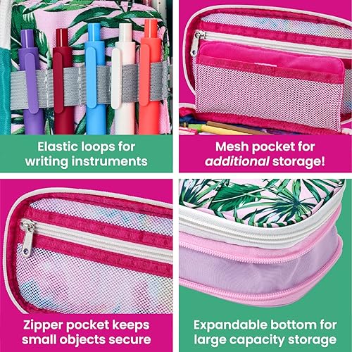 Miniatura 3 de It's Academic Estuche expansible para lápices, bolsa portátil para suministros escolares y de oficina, bolsa organizadora de viaje, compacta, alta