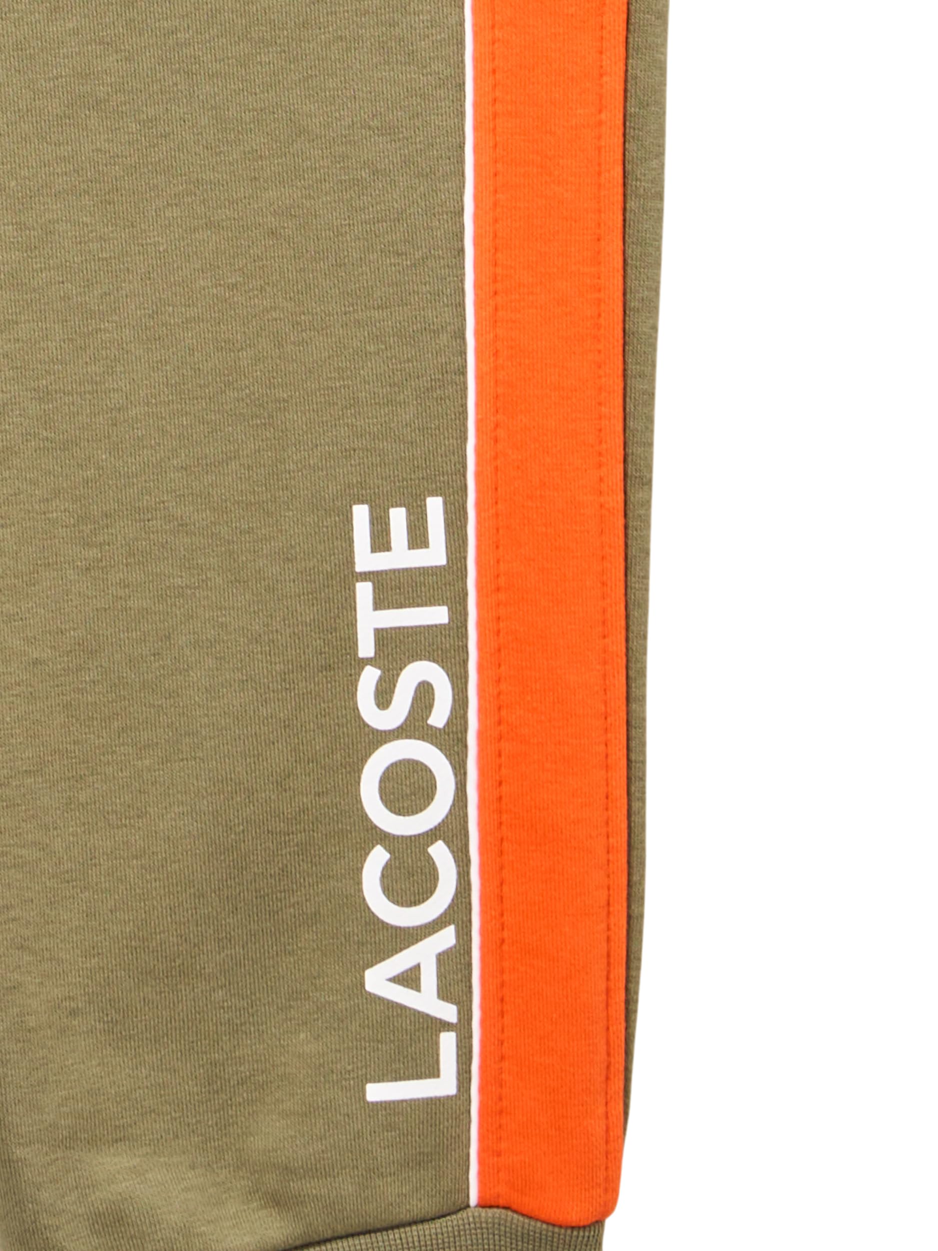 Lacoste Children's Branded Track Pants, Khaki Green/Orange, 5 Years