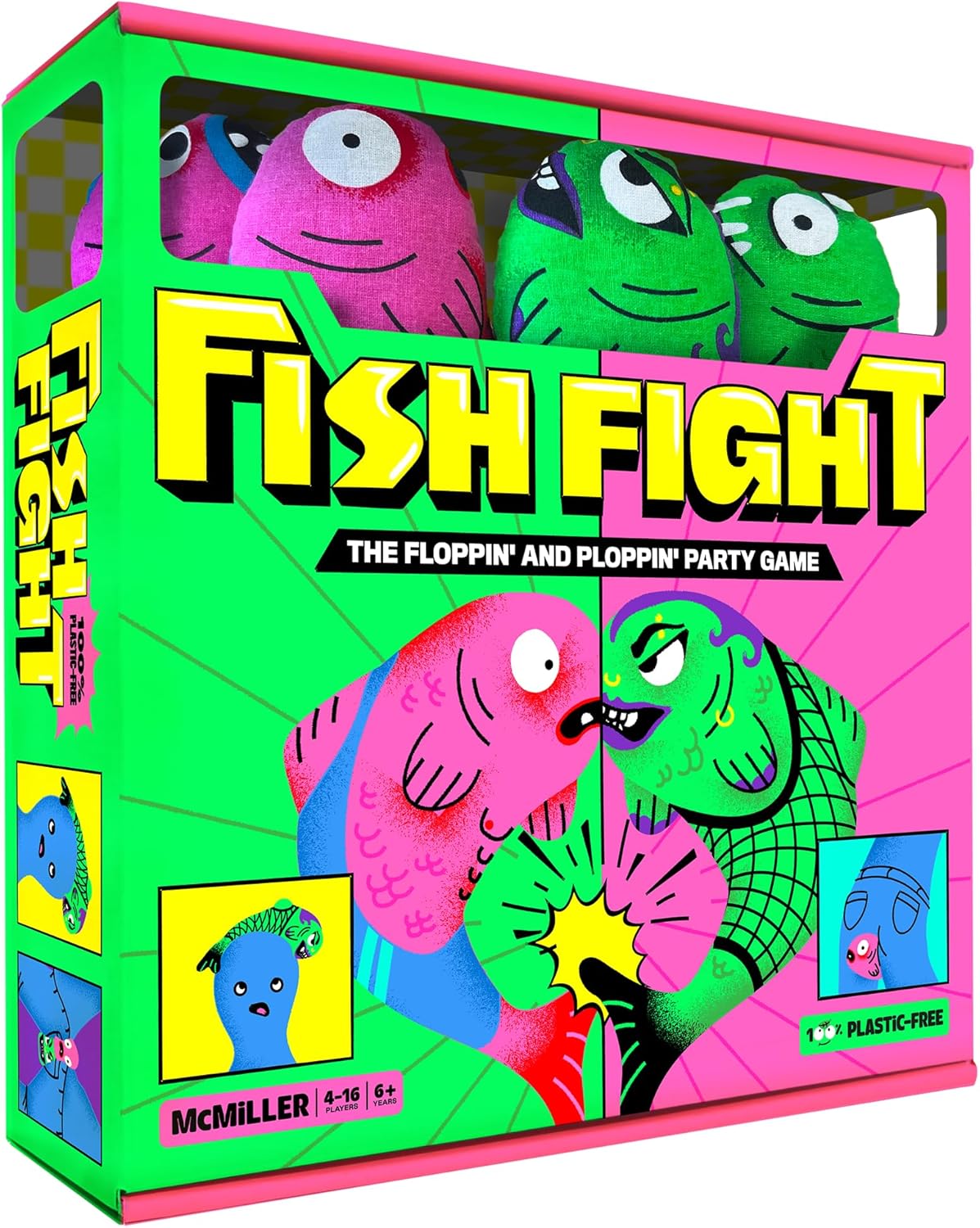 Fish Fight – Hilarious Flopping Fish Party Game for Families & Kids | Indoor Outdoor Party, Beach Yard Activity | Fun Board & Card Style Game for Adults, Large Groups, Thanksgiving, & Christmas