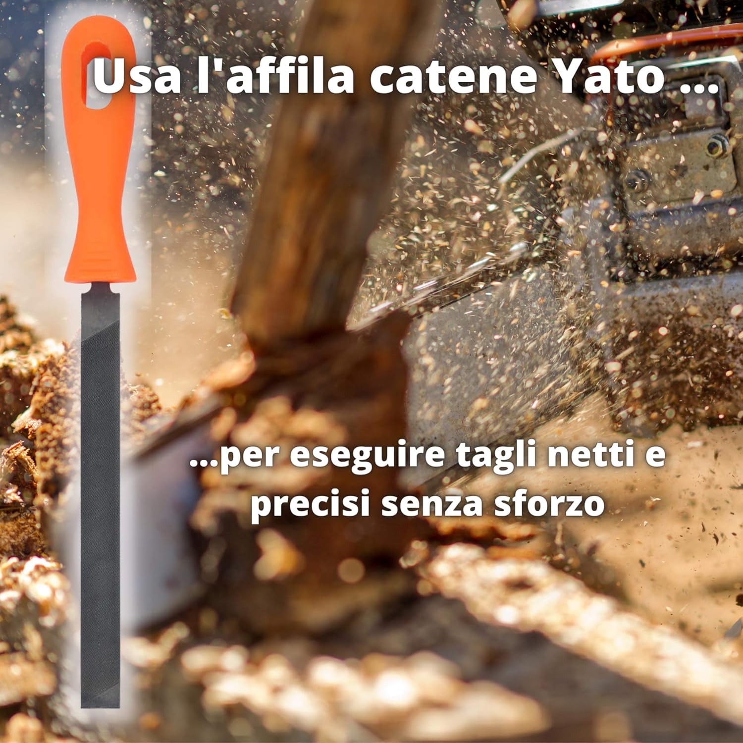 Using Yato Chainsaw Chain Sharpening File