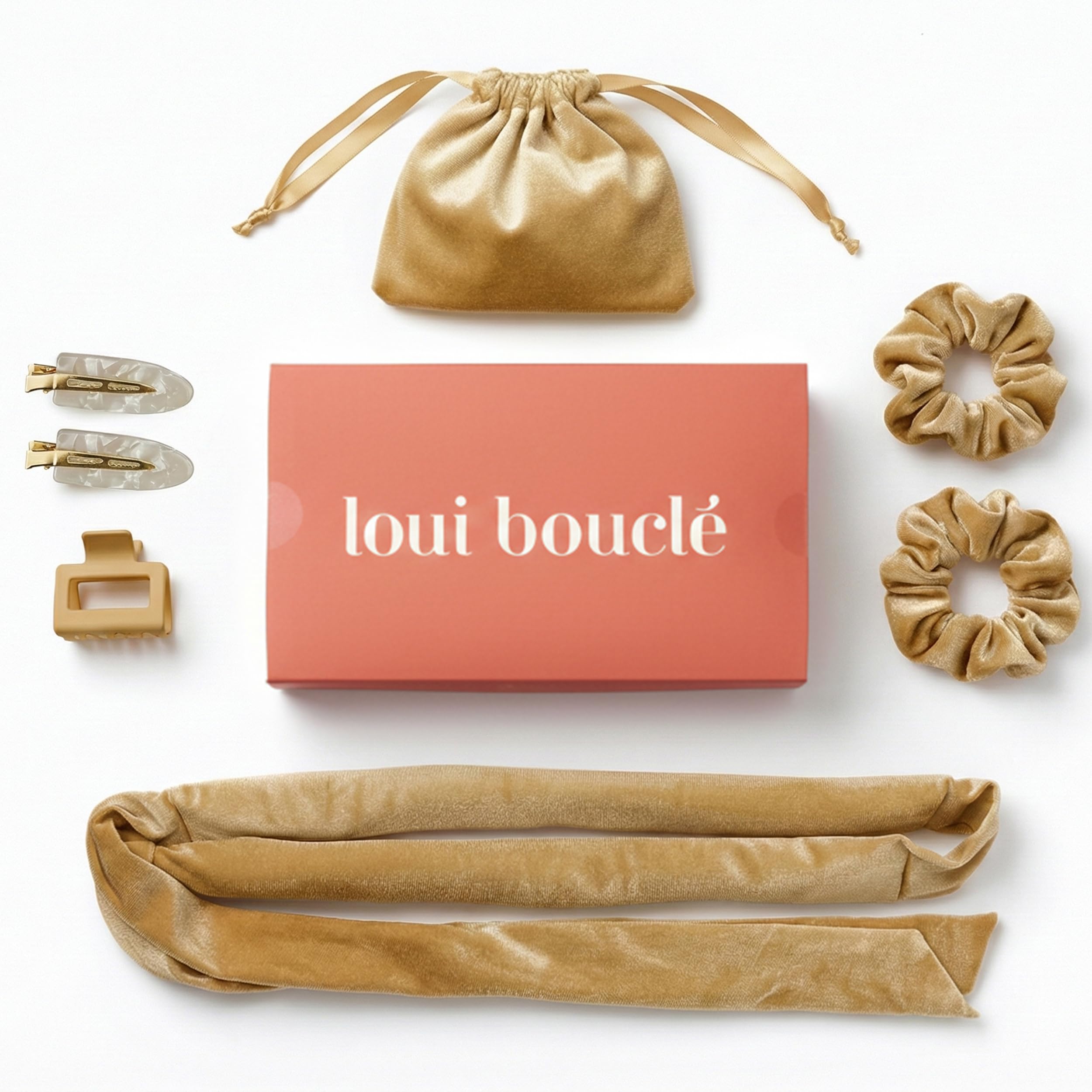 loui bouclé Heatless Curls Lockenband über Nacht | Locken ohne Hitze | 186cm Lockenwickler für langes Haar | Overnight Curls – Soft Apricot