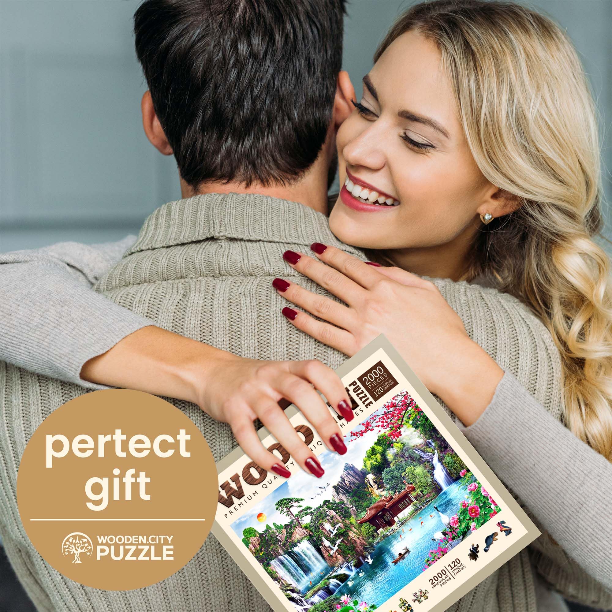 Wooden.City 2000 Elementów Drewniane Puzzle - Zabawka I Unikalne Puzzle Dla Dzieci I Dorosłych - Piękna Układanka Z Układanką Z Niezwykłymi Kawałkami Zwierząt - Puzzli - Idealny Prezent Urodzinowy
