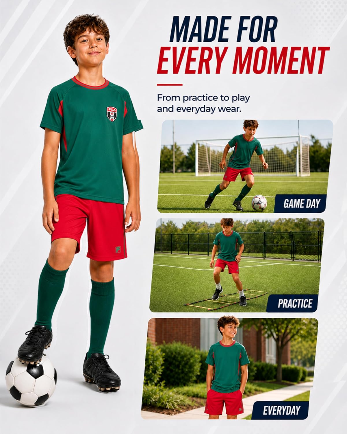 Fila Boys Soccer Jersey Shorts Shirt
