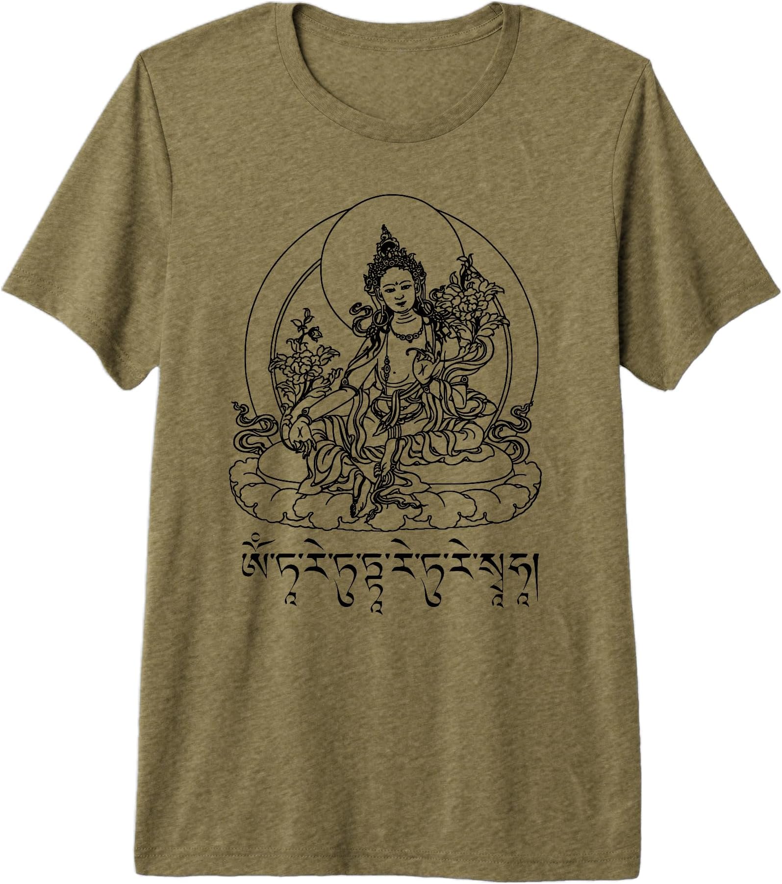 Buddha Green Tara Mantra Tibetan Buddhism Vajrayana Premium Tri-blend T-Shirt