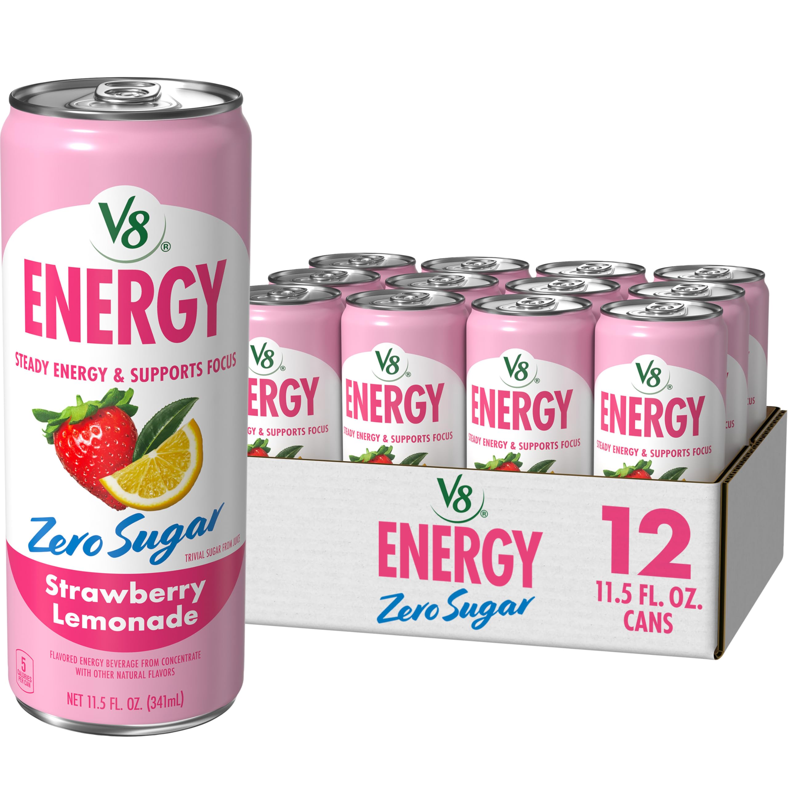Amazon.com : V8 Energy Zero Sugar Strawberry Lemonade, 11.5 fl. oz Amazon.com : V8 Energy Zero Sugar Strawberry Lemonade, 11.5 fl. oz
