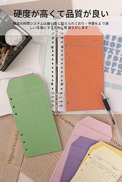 Cash Envelopes - 12 Colors - 12 Pack - Greeting Envelopes - Budget System - 6 Holes - Money Management - Budget Sheets - Budget Management - Home, Business