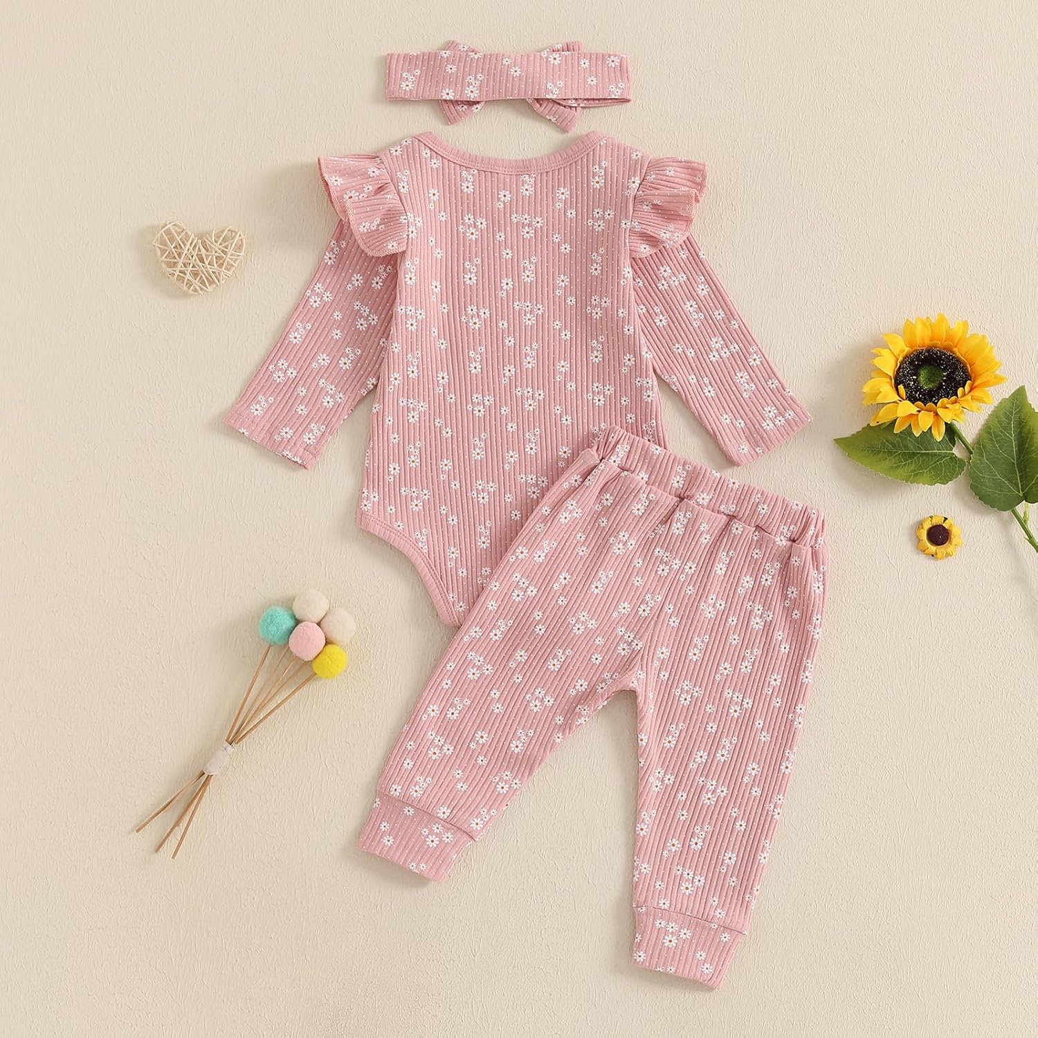 Baby Girl Fall Clothes Set Little Sister Lil Sis Long Sleeve Romper Pants Set Cute Infant Newborn Outfit 3 6 9 12 Months - Image 3