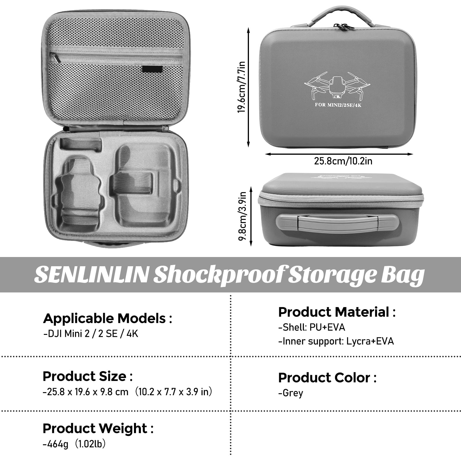 Hossom Drone Custodia Borsa per DJI Flip, Borsa da Viaggio Compatta con Protezione Antiurto, Custodia da Viaggio Rigida Impermeabile e Leggera - Flip Drone Case per DJI Flip Fly