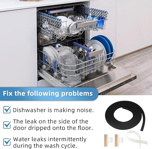 Miniatura 3 de 154827601 para sello de puerta de lavavajillas Frigidaire Gallery Parts Kenmore Electrolux, sello de reemplazo que incluye 809006501 junta de puerta